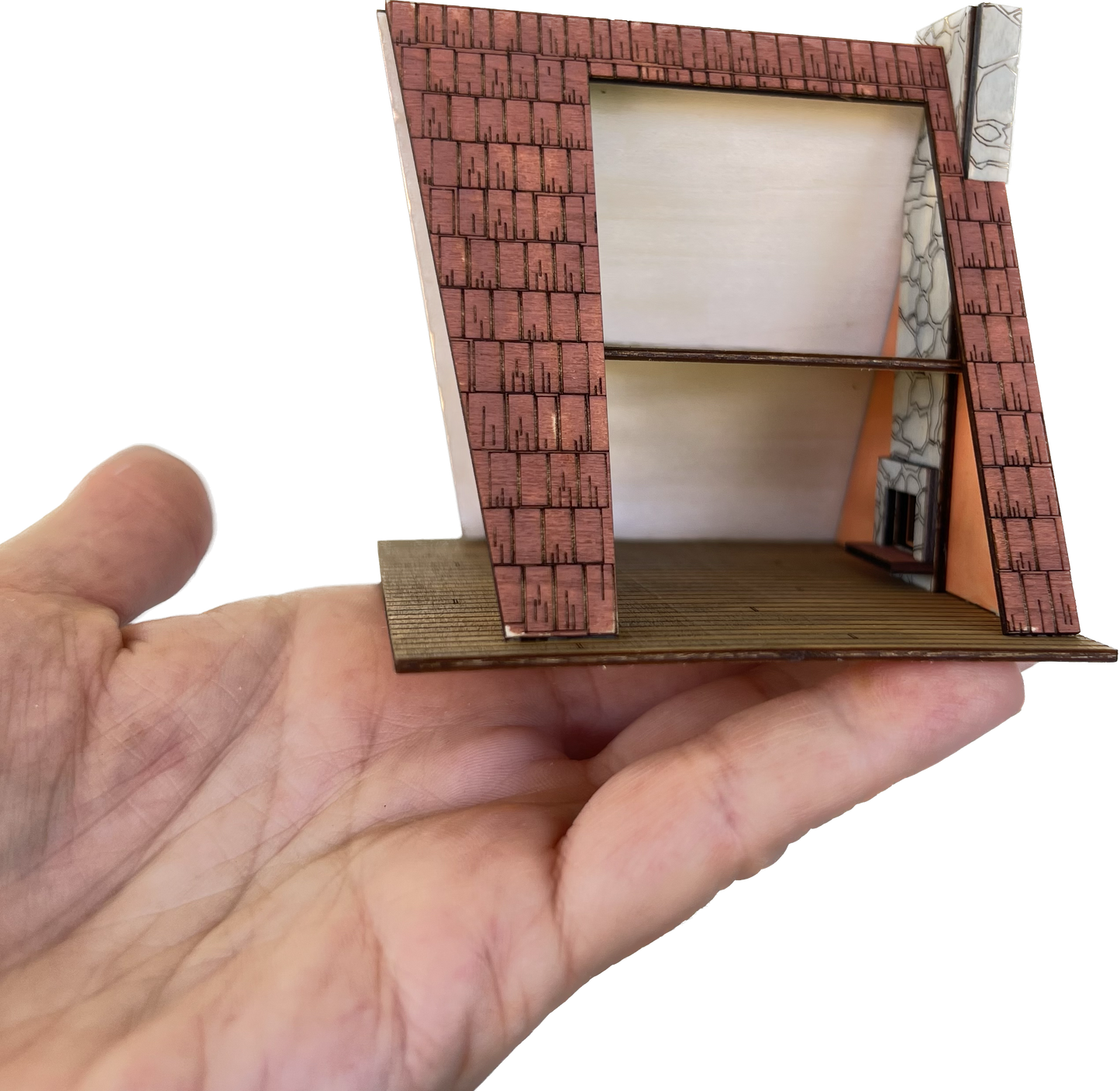 The Juniper, A-Frame Mid Century Modern Miniature Dollhouse 1:144