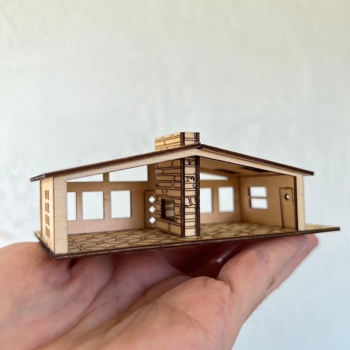 The Jane, Mid Century Modern Miniature Dollhouse 1:144