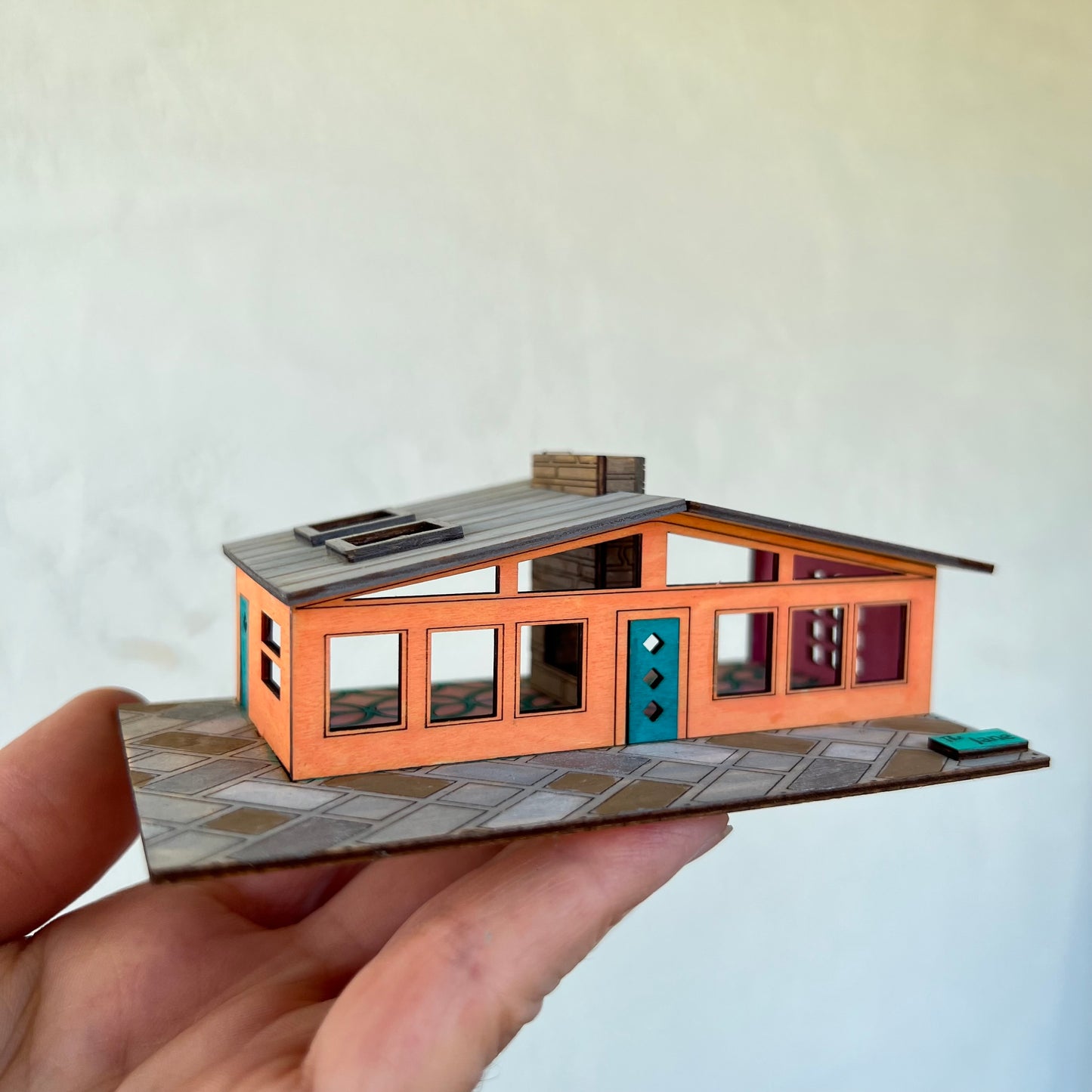 The Jane, Mid Century Modern Miniature Dollhouse 1:144