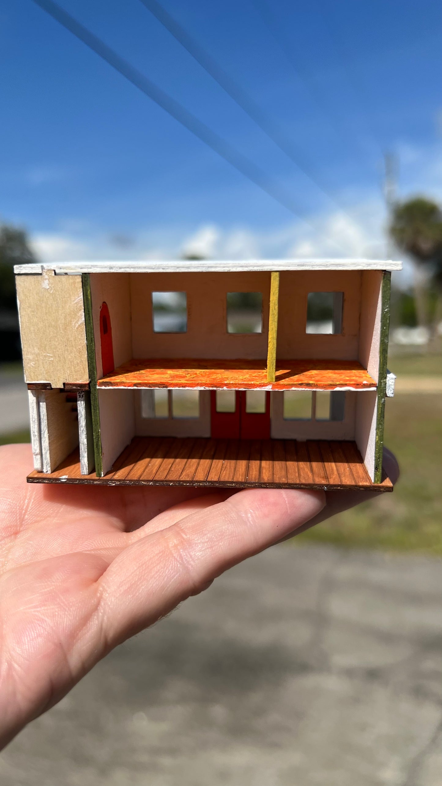 The Margo, Mid Century Modern Miniature Dollhouse 1:144
