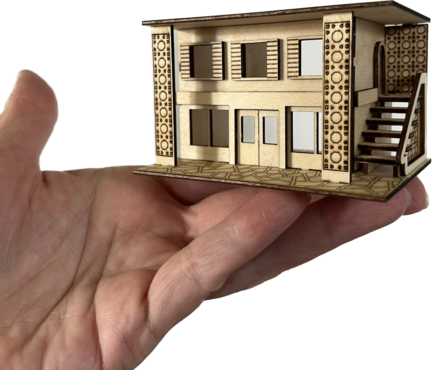 The Margo, Mid Century Modern Miniature Dollhouse 1:144